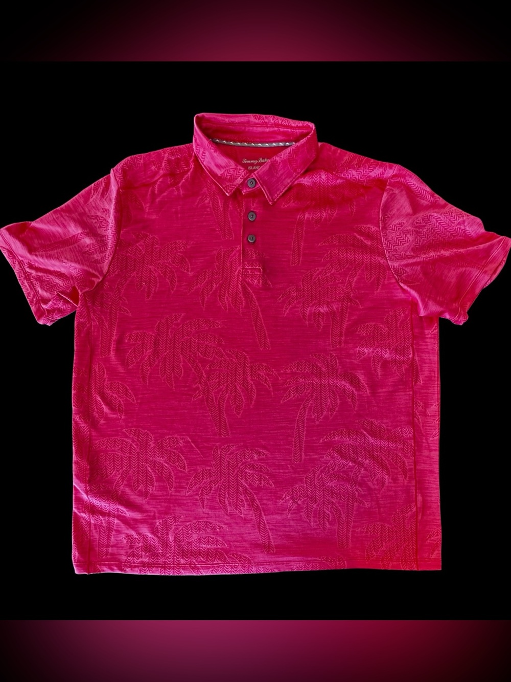 Tommy Bahama Men’s  XL Coral Embossed Polo Shirt Short Sleeve *see Note